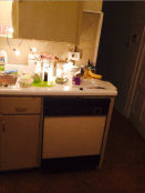 Our mess on the counter.